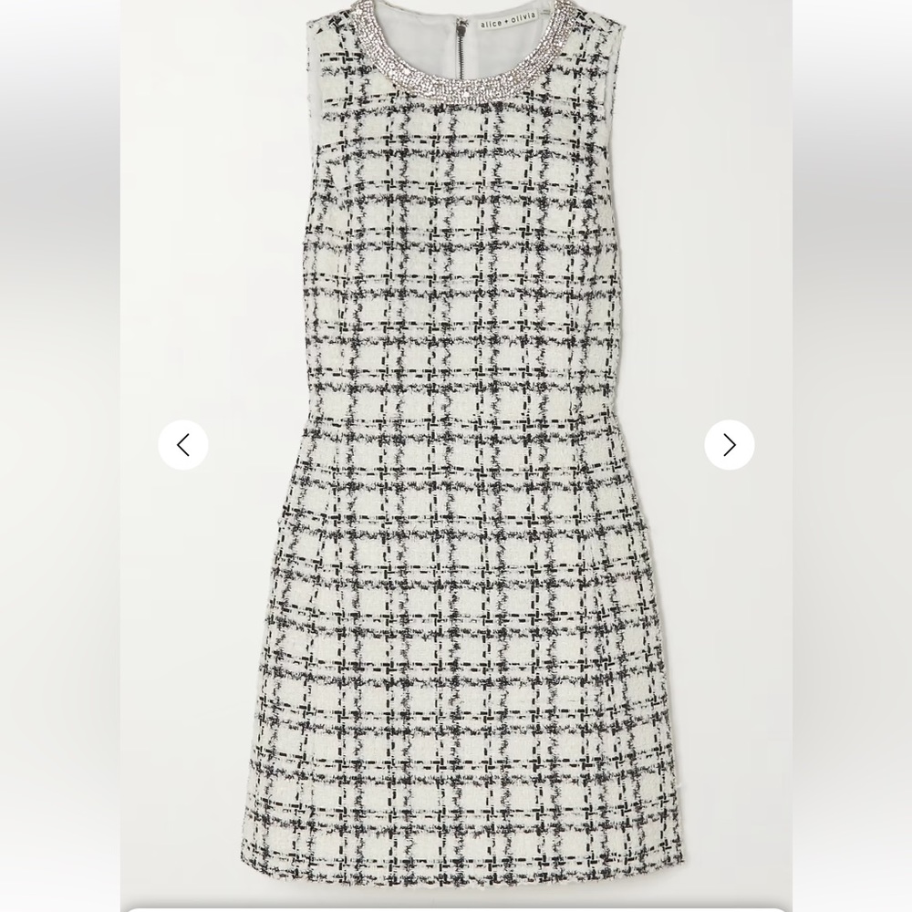 alice + olivia Clyde crystal embellised mini dress